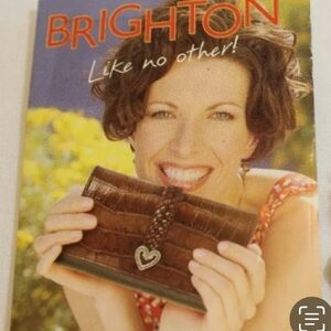 Brighton Leather Heart Key Chain Plaid Inlay Print, NWT